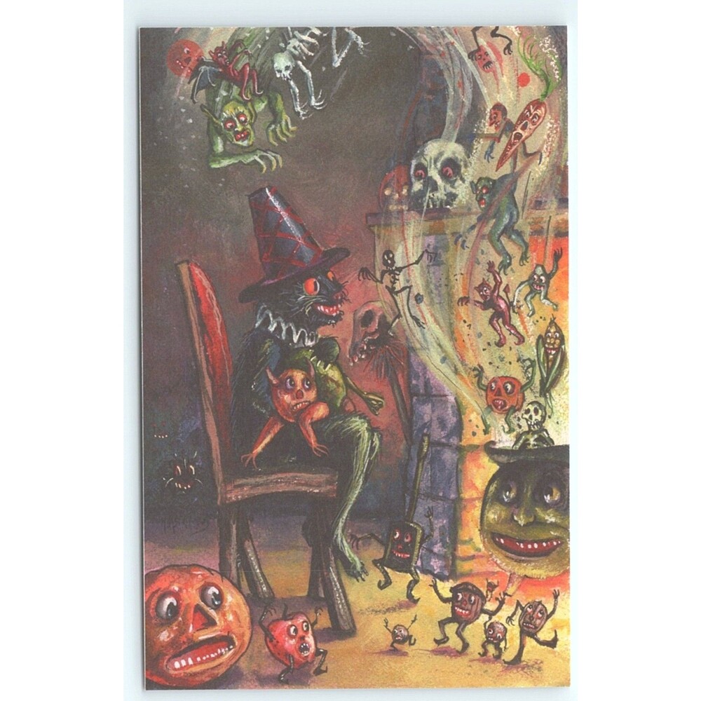Postcard Matthew Kirscht The Stew Halloween 2023 37/63 Anthropomorphic Black Cat